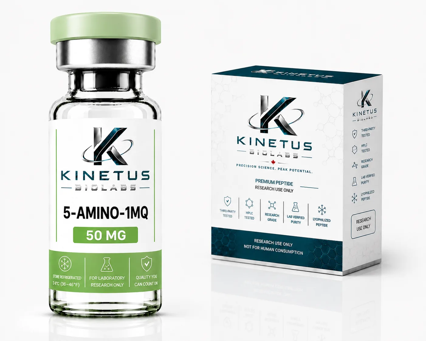 5-Amino-1MQ 50 mg vial and box